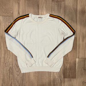 Faherty Striped Sleeve Sweater